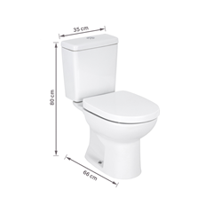 Kit Bacia Com Caixa Acoplada Round 3,6 Litros + Acessórios Branco - Roca - C329723002