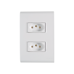 Conjunto 4x2 Com 2 Tomadas 2p+T Liz 20a 250v Branco - Tramontina - 57170/066