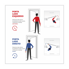 Porta Alumínio Postigo Vidro Liso Esquerdo 210x80cm - Aluvid - 030434