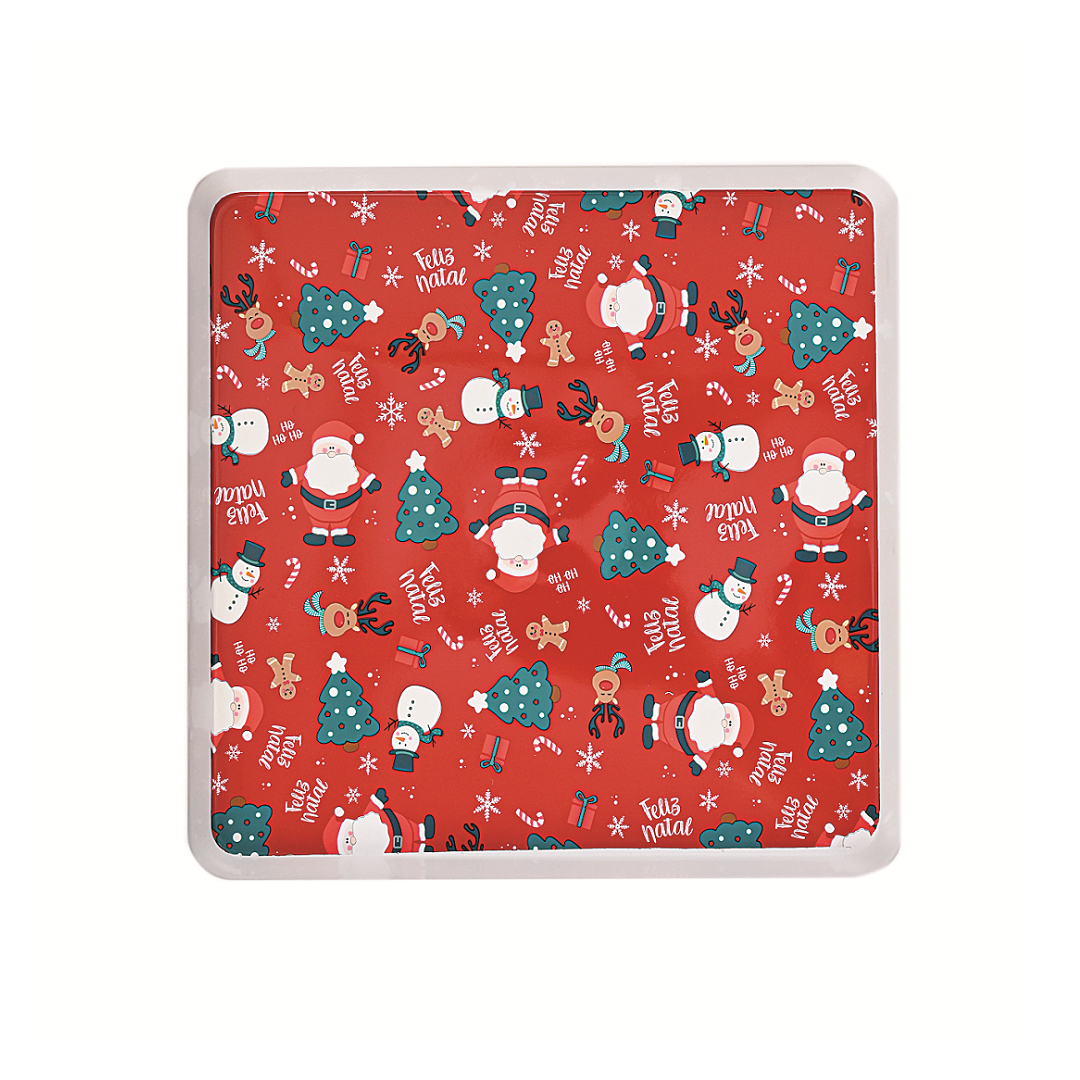 Bandeja Natalina Quadrada 26x26cm Sortidas - Rio De Ouro - Ntw12034