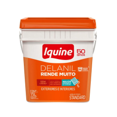 Tinta Acrílica Fosca Delanil Rende Muito 15l Retangular Branco Neve - Iquine - 70300271