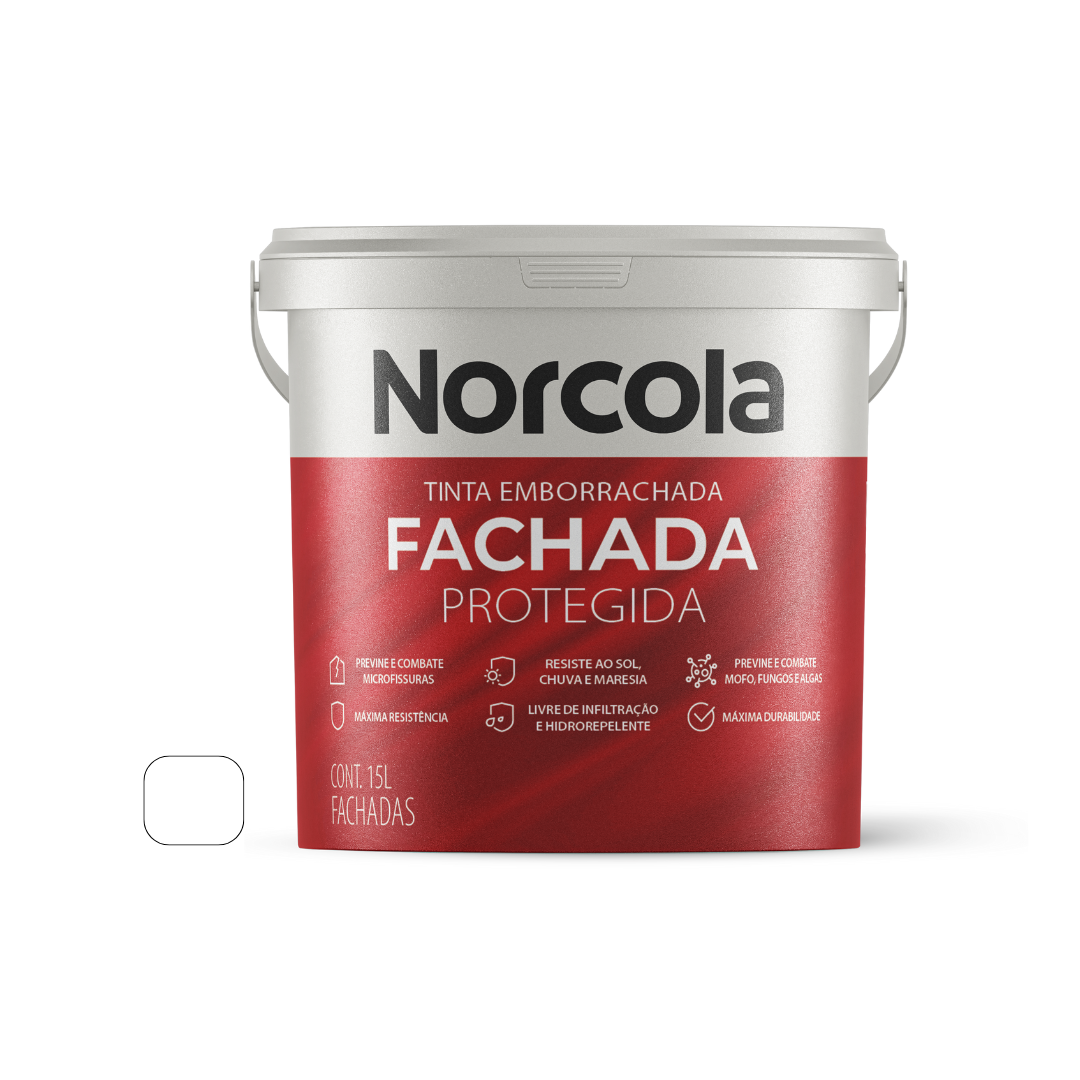 Tinta Emborrachada Fachada Protegida De 15 Litros Branco Neve - Norcola - 1028002
