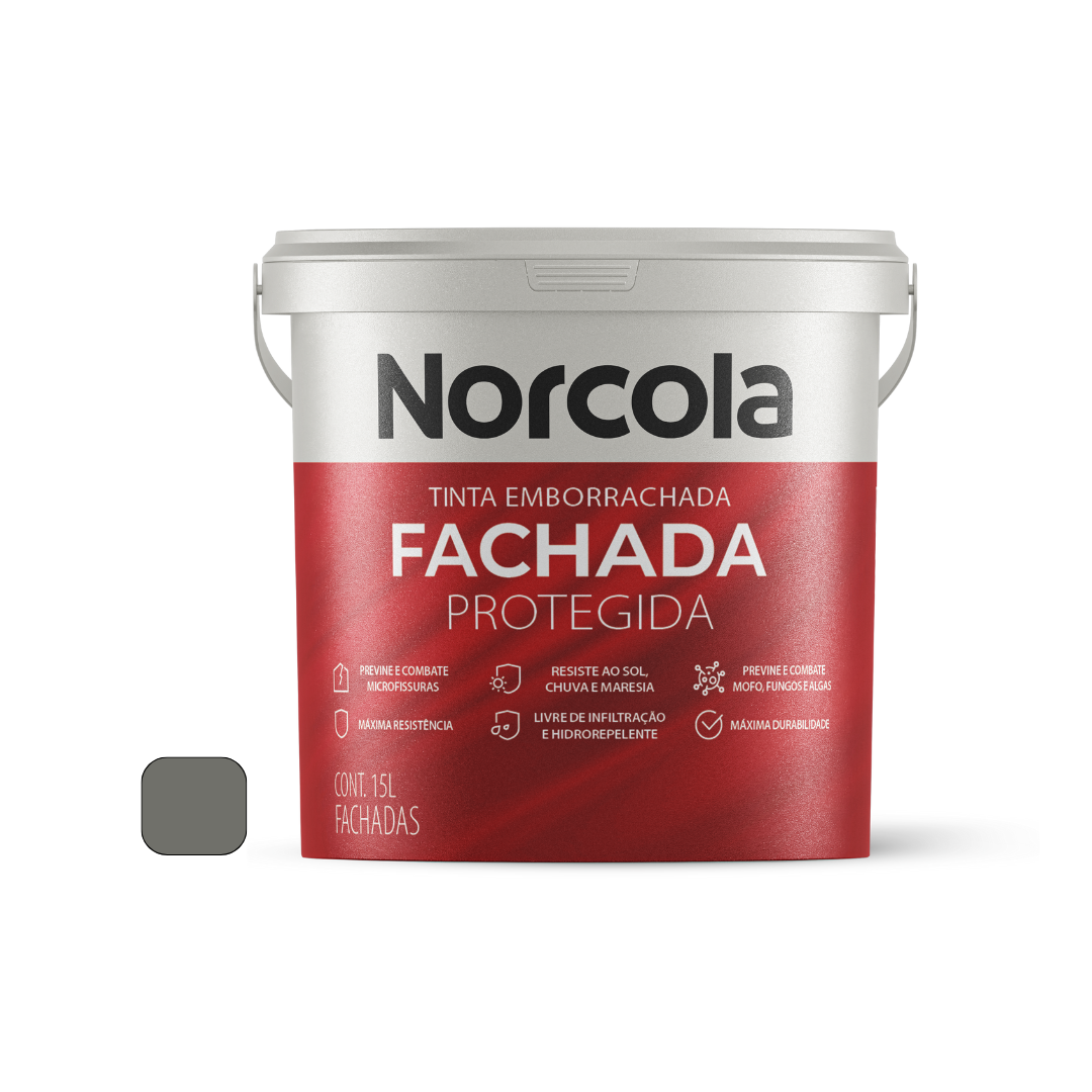 Tinta Emborrachada Fachada Protegida De 15 Litros Asfalto - Norcola - 1028008