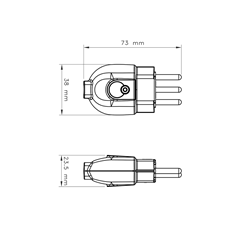 Plugue Macho 2p+T Preto 10a 250v - Tramontina - 57403103