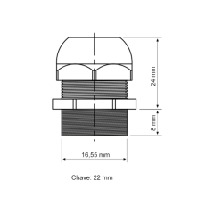 Conector Prensa-Cabo 3/8  Preto Com Bucha - Tramontina - 56132/361