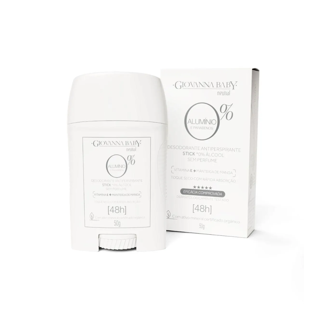 Desodorante Antiperspirante Stick 0% Alumínio Neutral 50g - Giovanna Baby - 057400578