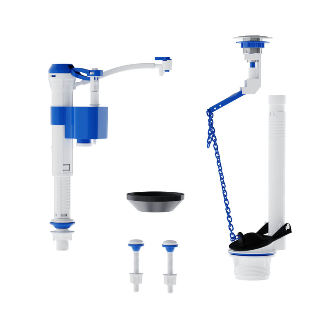 Kit Mecanismo Para Caixa Acoplada De 6l Acionamento Superior Cromado - Blukit - 340285