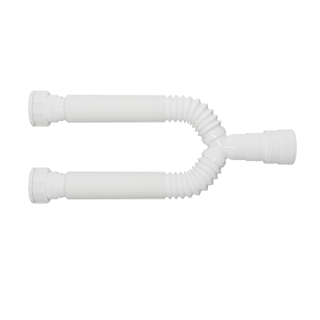 Sifão Ajustável Extensivo 70cm Universal Duplo Branco - Blukit - 030205
