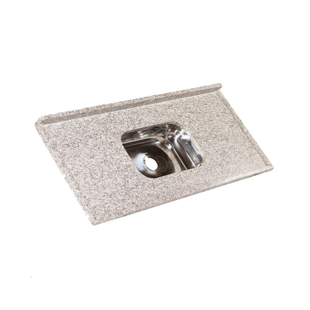 Pia Com Cuba Inox De Granito 140x55 Cinza - Granpel - 26
