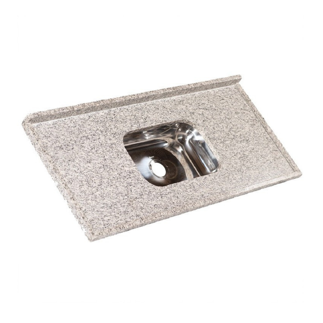 Pia Com Cuba Inox De Granito 150x55 Cinza - Granpel - 27