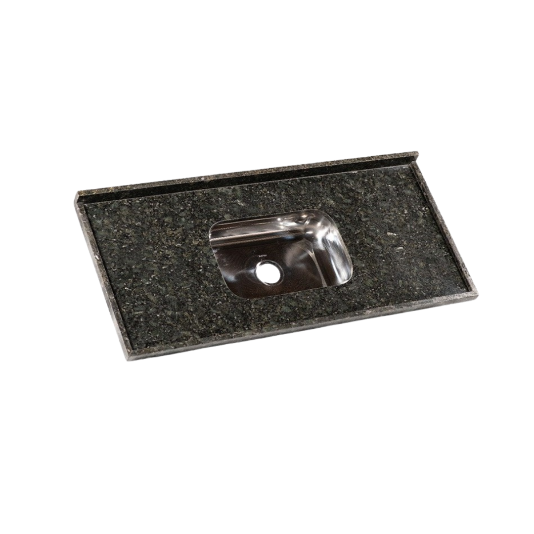 Pia Com Cuba Inox De Granito 140x55 Verde - Granpel - 3