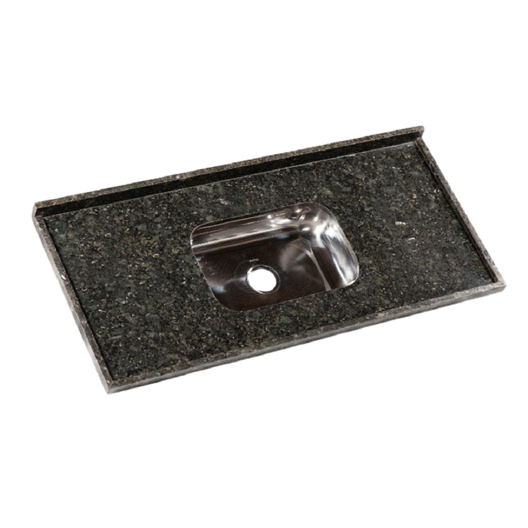 Pia Com Cuba Inox De Granito 150x55 Verde - Granpel - 4