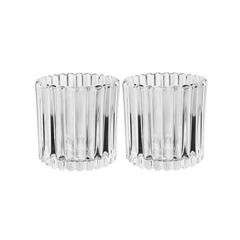Conjunto De Porta Velas Lines Em Vidro Com 2 Peças - Wolff - 61930