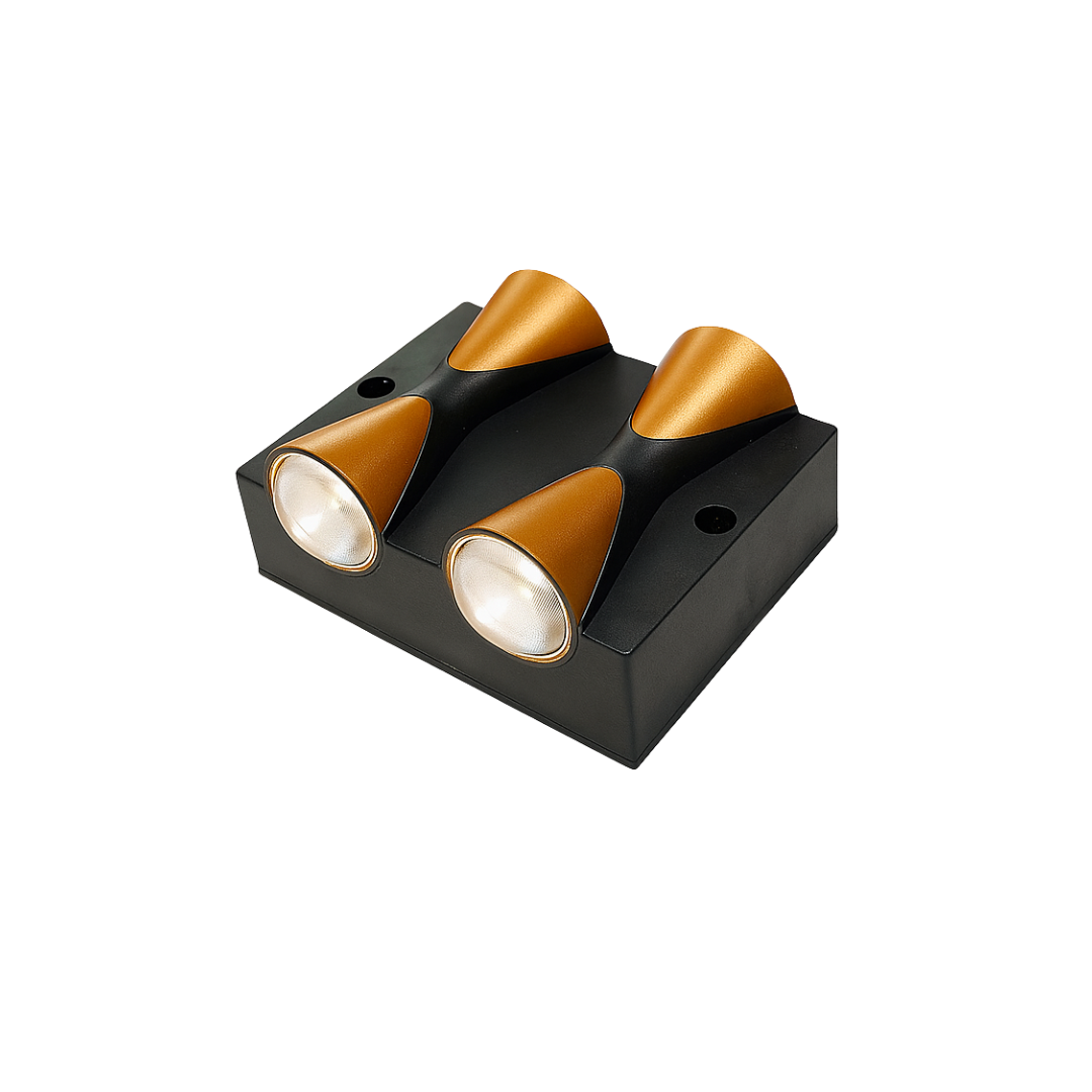 Arandela Em Led Para Parede 4w Preto Com Dourado 3000k Bh16 - Neotron -128