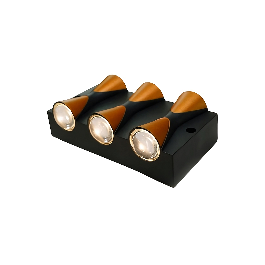 Arandela Em Led Para Parede 6w Preto Com Dourado 3000k Bh17 - Neotron - 129