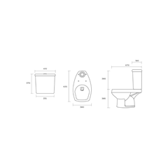 Kit Bacia Com Caixa Acoplada 3/6 Litros Com Acessórios Branco - Luzarte - M1.Kb.6.1.1