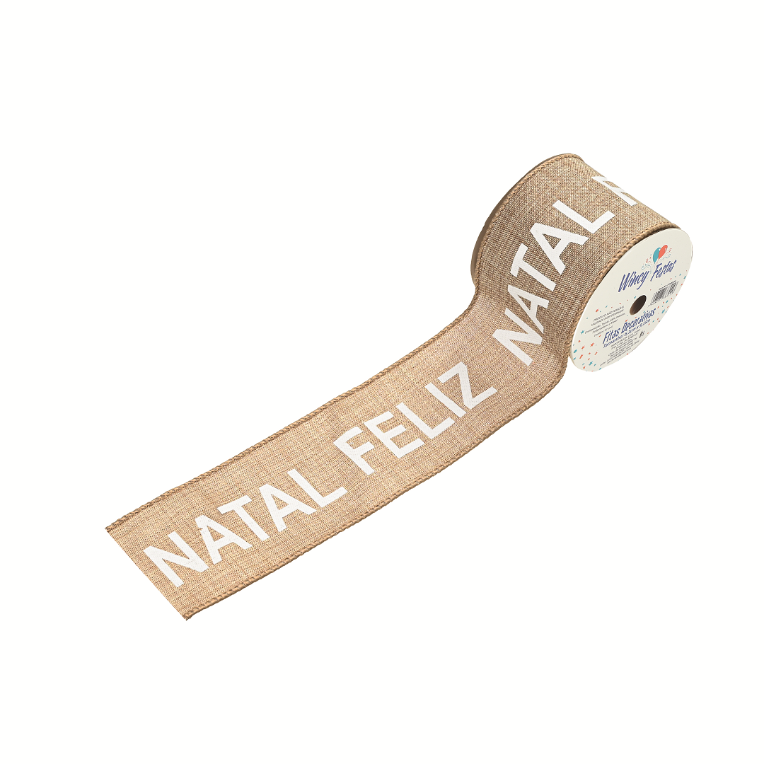 Fita Natalina Para Decoração Feliz Natal 9,1m - Rio De Ouro - Nts20097