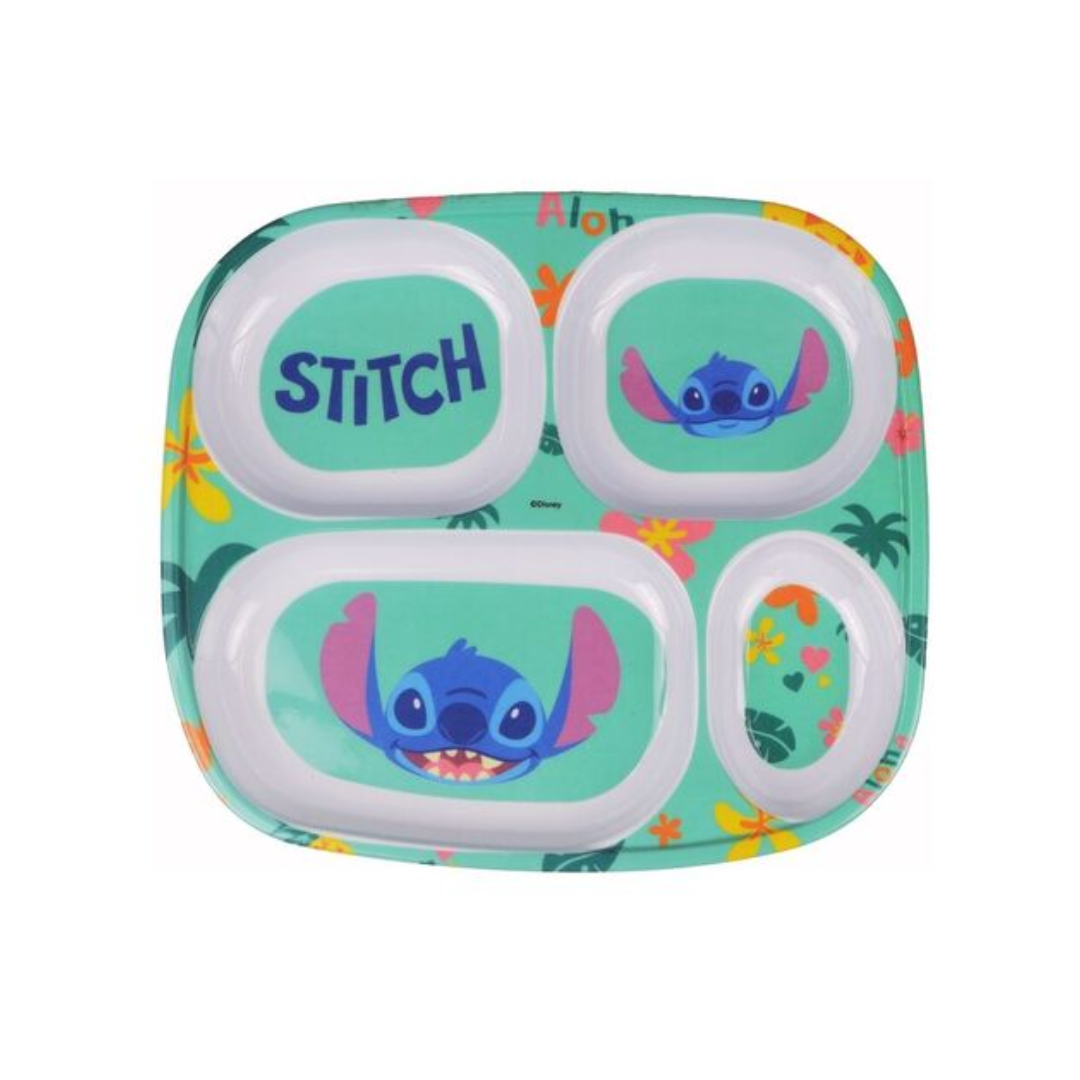 Prato De Melamina Com Divisória Stitch - Yangzi Utilidades - 30174