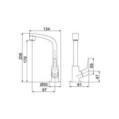 Torneira Para Lavatório De Mesa Abs Bica Alta F71 Preto Fosco 1195 - Lorenzetti - 7110061