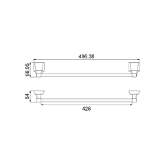 Porta Toalha Barra Quadra F24 Preto Fosco 2040 - Lorenzetti - 7140109