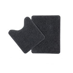 Jogo De Tapete Para Banheiro High Com 2 Peças Cinza Escuro - Oasis - 021280