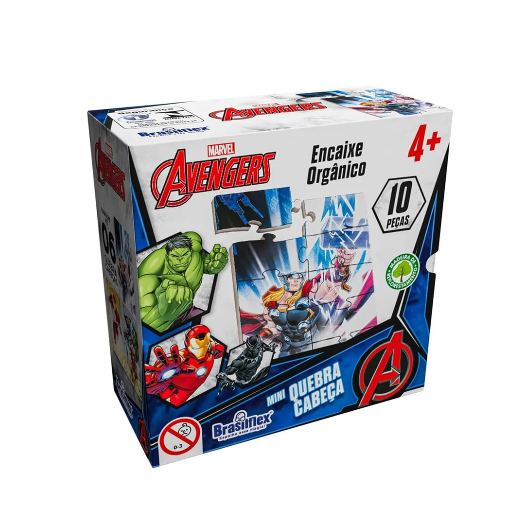 Mini Quebra-Cabeça Com 10 Peças Avengers - Pais&Filhos - 811077