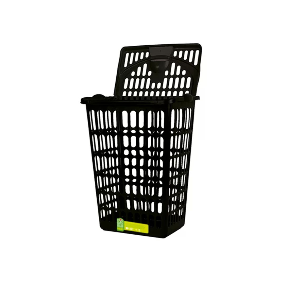 Cesto Organizador Telado De Lavanderia Retangular 48l Com Tampa - Plasticosmb - 1218