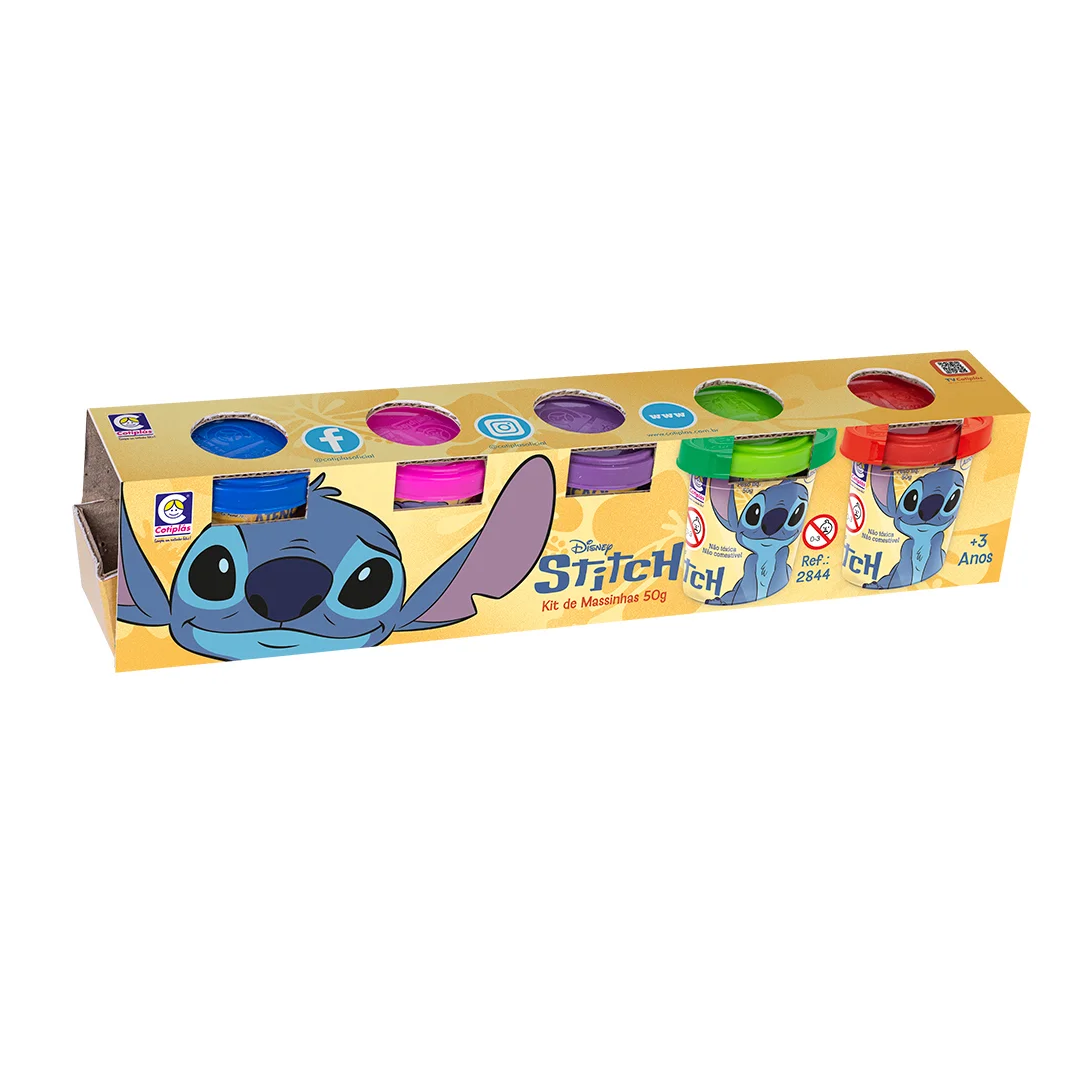 Kit De Massinha De Modelar Infantil Stitch 50g - Cotiplas - 2844