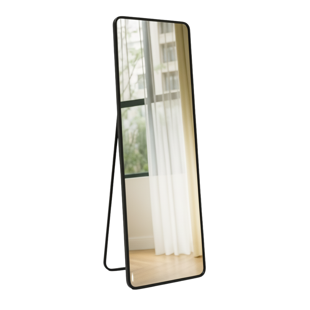 Espelho Retangular Corpo Inteiro Emoldurado 36x146cm Preto - Tokhouse - 22154