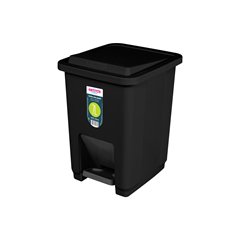 Lixeira Com Pedal De 7l Plástico Preto - Sanremo - Sr2207/20