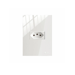 Conjunto 4x2 1 Tomada 2p+T 10a Horizontal Com Placa On Branco - Mec-Tronic - 39955