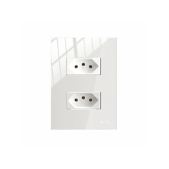 Conjunto 4x2 2 Tomadas 2p+T 10a Com Placa On Branco - Mec-Tronic - 39957