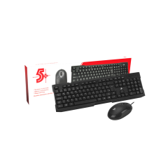 Kit Teclado E Mouse Com Fio Preto - 5+ - 015-0069