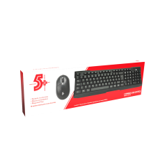 Kit Teclado E Mouse Com Fio Preto - 5+ - 015-0069