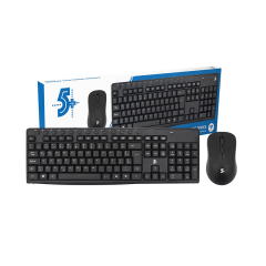 Kit Teclado E Mouse Sem Fio Preto - 5+ - 015-0079