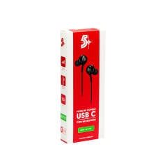 Fone De Ouvido Auricular Usb C Preto - 5+ - 043-0040