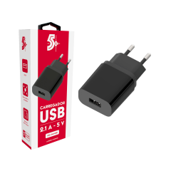 Carregador De Parede Usb A 5v Preto - 5+ - 044-0021