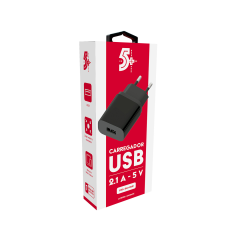 Carregador De Parede Usb A 5v Preto - 5+ - 044-0021