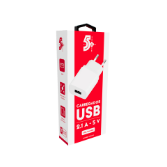 Carregador De Parede Usb A 5v Branco - 5+ - 044-0022