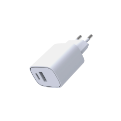 Carregador De Parede Duplo Usb A + Tipo C 20w Branco - 5+ - 044-0028