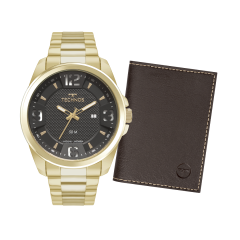 Relógio Masculino Pulseira Dourada Original - Technos - 2117lfgk1p