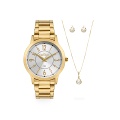 Relógio Feminino Pulseira Dourada Original - Condor - Co2035mzuk4k