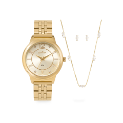 Relógio Feminino Pulseira Dourada Original - Condor - Co2035nask4d