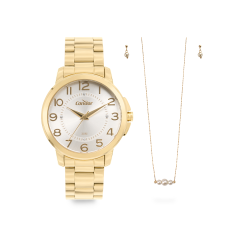 Relógio Feminino Pulseira Dourada Original - Condor - Co2035nawk4k