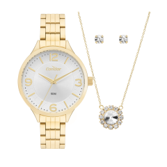 Relógio Feminino Pulseira Dourada Original - Condor - Co2035ncok4k