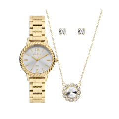 Relógio Feminino Pulseira Dourada Original - Condor - Co2035nfyk4k