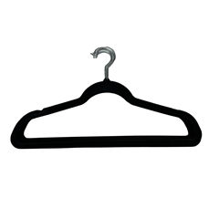 Kit Com 10 Cabides Aveludados Antideslizante Preto Para Roupas - Mimo - 10619