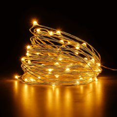 Fio De Fada Cobre Para Decoração 50 Led Com 5m Branco Quente - Rio De Ouro - Del50072