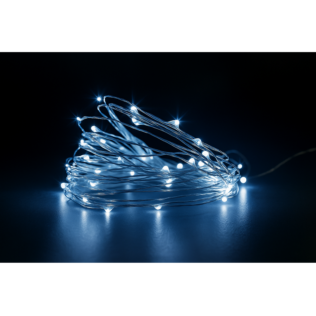 Fio De Fada Cobre Para Decoração 50 Led Com 5m Branco - Rio De Ouro - Del50181