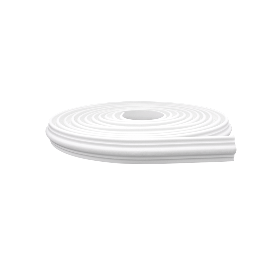 Rodameio Moldura Boiserie Autocolante Flexível 3,8cm Branco Com 10 Metros - Meu Rodapé - 520